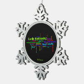 Herz Kickboxing Wort-Wolke Schneeflocken Zinn-Ornament (Rechts)