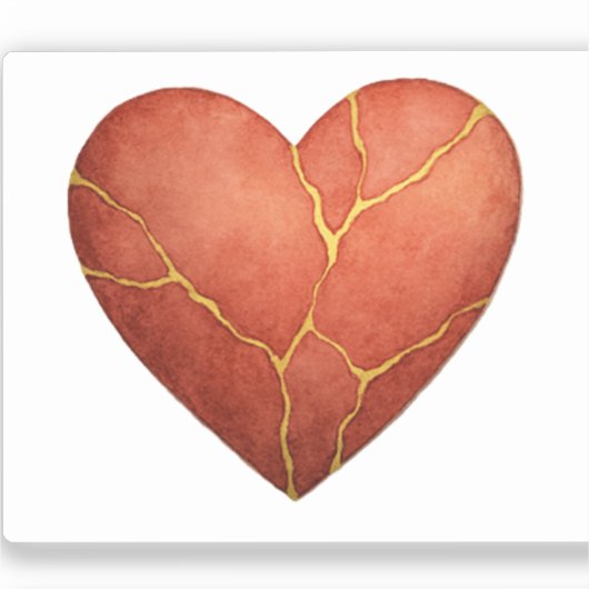 Herz Kintsugi Aufkleber (Vorderseite)