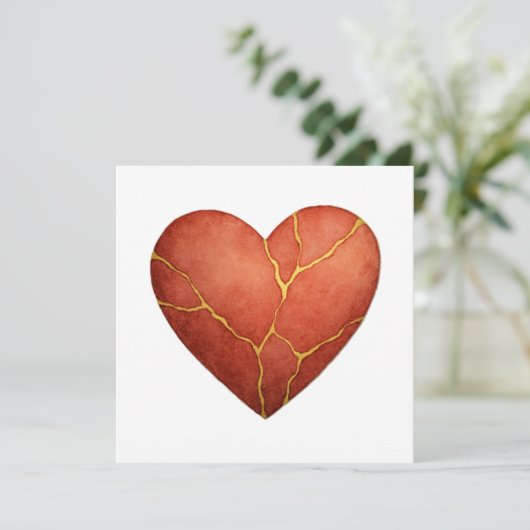 Herz Kintsugi Einladung (Stehend Vorderseite)