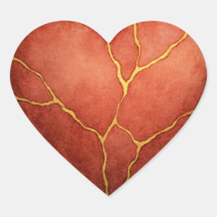 Herz Kintsugi Herz-Aufkleber