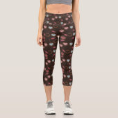 Herz-Kirschen braun Capri Leggings (Vorderseite)
