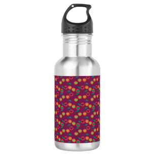 Herz Kirschen Magenta Edelstahlflasche