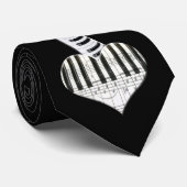 Herz-Klavier-Tastatur Krawatte (Gerollt)