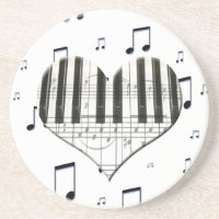 Herz-Klavier-Tastatur und Musiknoten