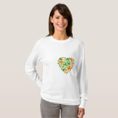 Herz-Klee - lange Hülse der Damen T-Shirt (Vorne ganz)