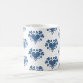 Herz-Kleeblatt-Karo Blau Klassischer Klee Kaffeetasse (Mittel)