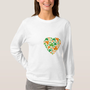 Herz Kleeblätter - Damen Langarm T-Shirt
