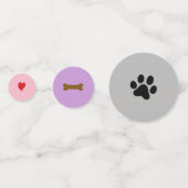 Herz, Knochen und schwarze Paw Print Konfetti (Vorderseiten)