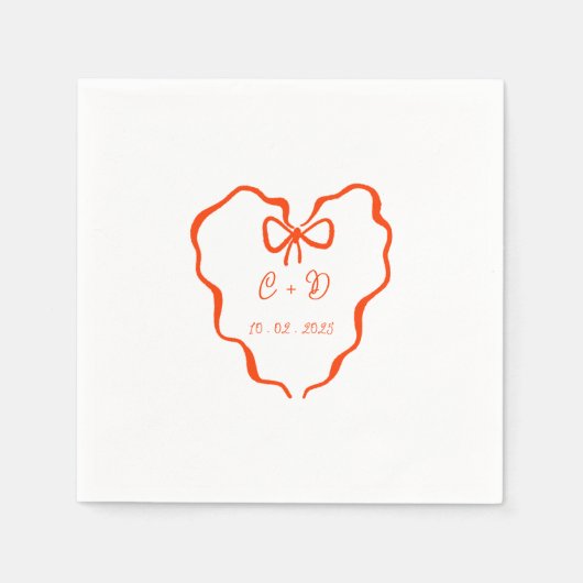 Herz Koketten Hochzeit Serviette (Vorderseite)