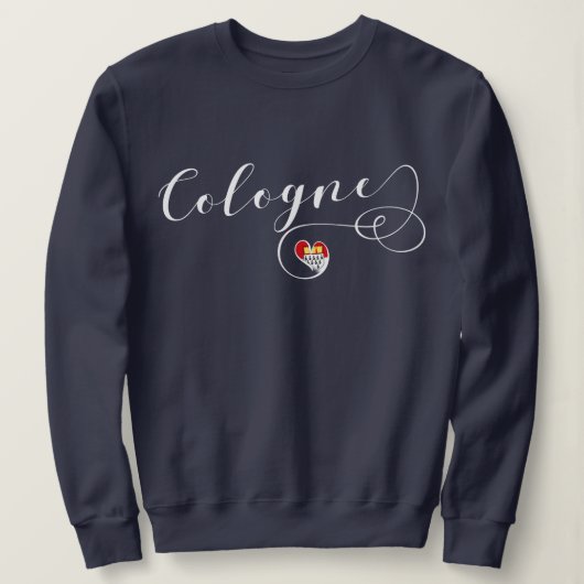 Herz-Köln-Sweatshirt, Köln Flagge Sweatshirt (Design vorne)