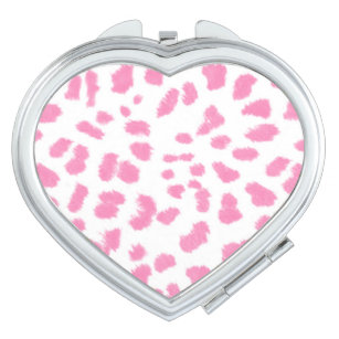Herz-kompakter Spiegel/rosa Gepard-Druck Taschenspiegel