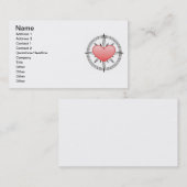 Herz-Kompassrose Visitenkarte (Vorne/Hinten)
