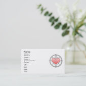 Herz-Kompassrose Visitenkarte (Stehend Vorderseite)