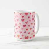 Herz-Konfetti-Muster Kaffeetasse (VorderseiteRechts)
