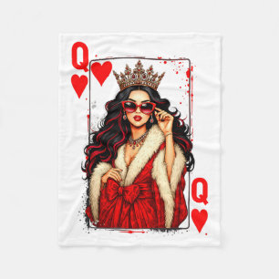Herz-Königin-Spielkarte Liebes-Valentins-Outfit Fleecedecke