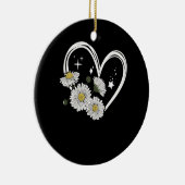 Herz-Kontur mit Daisy-Blume Oopsie Daisy Girl Keramik Ornament (Rechts)