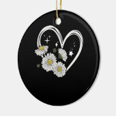 Herz-Kontur mit Daisy-Blume Oopsie Daisy Girl Keramik Ornament (Links)