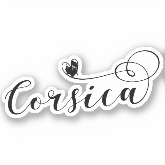 Herz Korsika Flag, I Liebe Korsika, Frankreich Aufkleber (Vorderseite)