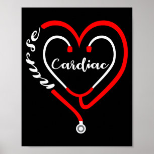 Herz-Krankenschwester Valentinstag Stethoskop Herz Poster