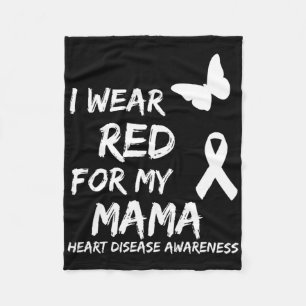 Herz-Krankheit-Bewusstsein Ich trage Rot für meine Fleecedecke