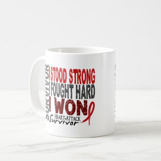 Herz-Krankheit des Herzinfarkt-Überlebend-4 Kaffeetasse (Vorderseite Links)