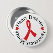 Herz-Krankheits-Bewusstseins-Band-Knopf Button (Vorne & Hinten)