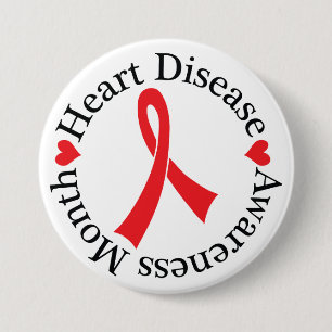 Herz-Krankheits-Bewusstseins-Band-Knopf Button