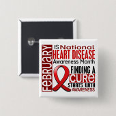 Herz-Krankheits-Bewusstseins-Monats-Band I2.5 Button (Vorne & Hinten)