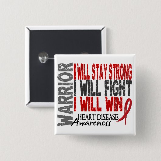 Herz-Krankheits-Krieger Button (Vorne & Hinten)