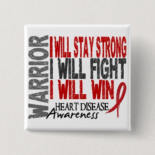 Herz-Krankheits-Krieger Button (Vorderseite)