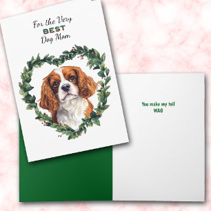 Herz Kranz Cavalier King Charles Spaniel Mama Feiertagskarte