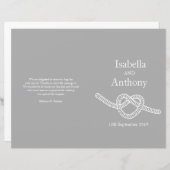 Herz Krawatte der Knoten große Hochzeitsprogramme (Vorne/Hinten)