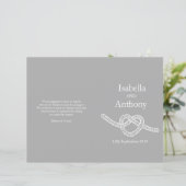 Herz Krawatte der Knoten große Hochzeitsprogramme (Stehend Vorderseite)