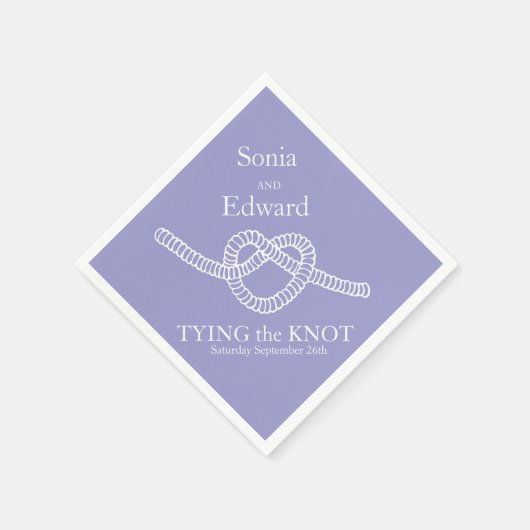 Herz Krawatte der Knoten Hochzeit lila Papierservi Serviette (Ecke)