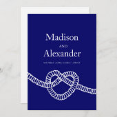 Herz Krawatte der Knoten Hochzeitsnacht blau weiß Einladung (Vorne/Hinten)