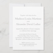 Herz Krawatte die knot Hochzeit grau weiß Einladun Einladung (Rückseite)