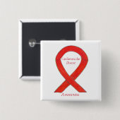 Herz-Kreislauf-Erkrankungen Custom Awareness Ribbo Button (Vorne & Hinten)