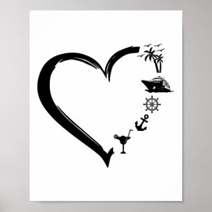 Herz Kreuzfahrt Urlaub Schiff Boot Paare Liebhaber Poster
