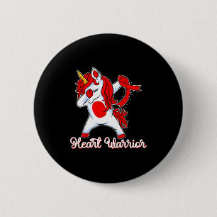 Herz-Krieger-Band Herzkrankheit Dabbing Einhorn Button