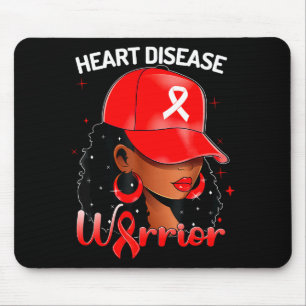 Herz Krieger Rot Schwarze Frau Herzkrankheit Bewus Mousepad