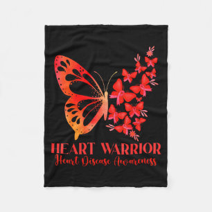 Herz Krieger Rotes Band Schmetterling Herzkrankhei Fleecedecke