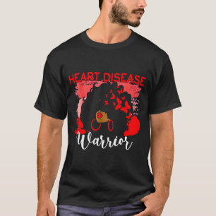 Herz Krieger Schwarze Frau Rotes Herz Krankheit Be T-Shirt