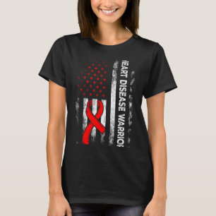 Herz Krieger Us Flagge Rote Herzkrankheit Bewussts T-Shirt