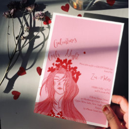 Herz-Kronen-Mädchen – Galentine’s Day Mädchenabend Einladung