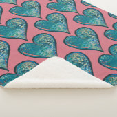 Herz-Kunst blaues und rosa Herz Sherpadecke (3/4)