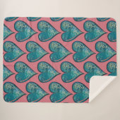 Herz-Kunst blaues und rosa Herz Sherpadecke (Vorderseite (Horizontal))