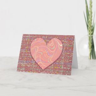 Herz-Kunst-Valentinstagskarte mit rosa Wirbel Karte