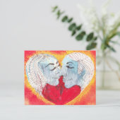 Herz-Kuss-Postkarte Postkarte (Stehend Vorderseite)