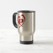 Herz-Kuss-Reise-Tasse Reisebecher (Vorderseite Links)