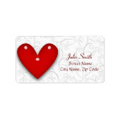 Herz-Label Adressaufkleber (Vorne)